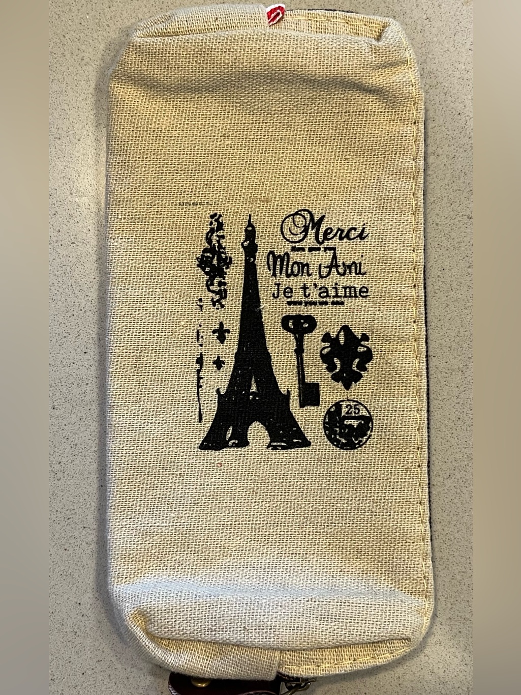 Paris Eiffel Tower Canvas Zip Pouch French Girl Cosmetic Case